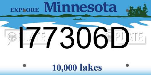 I77306D Minnesota License Plate