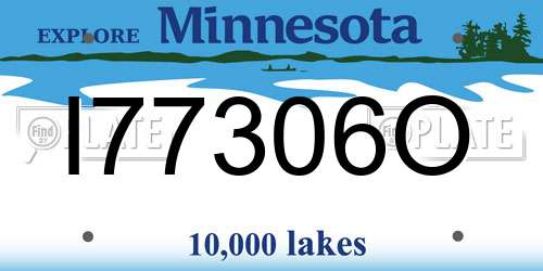 I77306O Minnesota License Plate