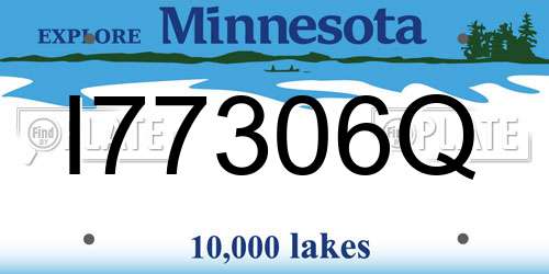 I77306Q Minnesota License Plate
