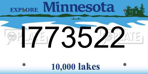 I773522 Minnesota License Plate