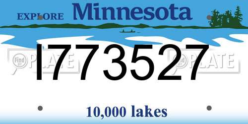 I773527 Minnesota License Plate