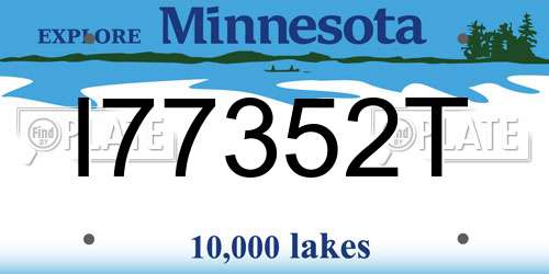 I77352T Minnesota License Plate