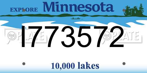 I773572 Minnesota License Plate