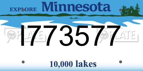 I773577 Minnesota License Plate