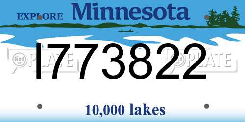 I773822 Minnesota License Plate