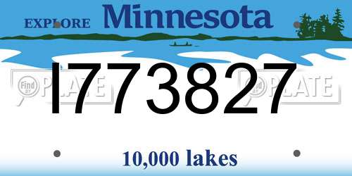 I773827 Minnesota License Plate