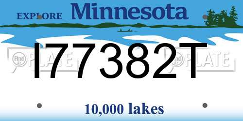 I77382T Minnesota License Plate