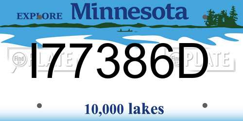 I77386D Minnesota License Plate