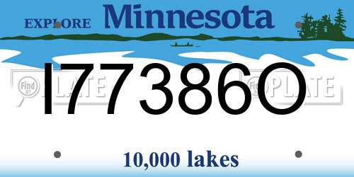 I77386O Minnesota License Plate