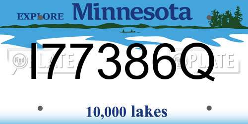 I77386Q Minnesota License Plate