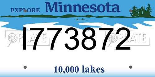 I773872 Minnesota License Plate