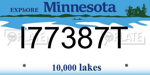 I77387T Minnesota License Plate