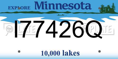 I77426Q Minnesota License Plate