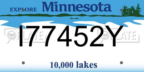 I77452Y Minnesota License Plate