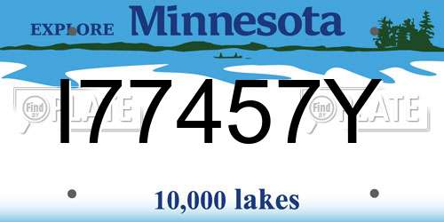 I77457Y Minnesota License Plate