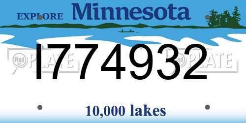 I774932 Minnesota License Plate