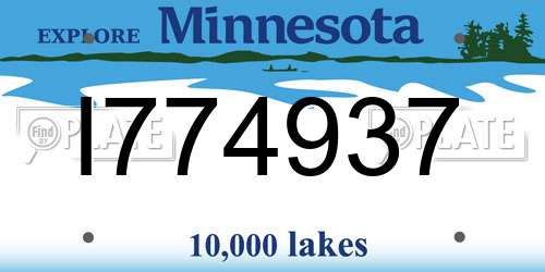 I774937 Minnesota License Plate