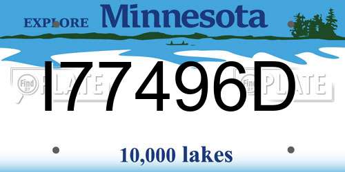 I77496D Minnesota License Plate