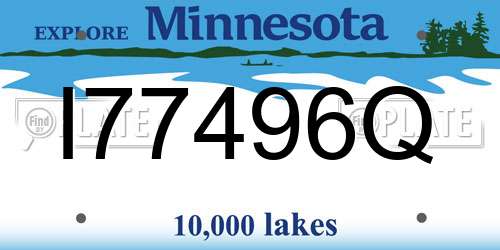 I77496Q Minnesota License Plate