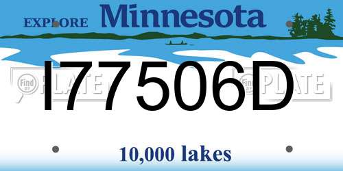 I77506D Minnesota License Plate