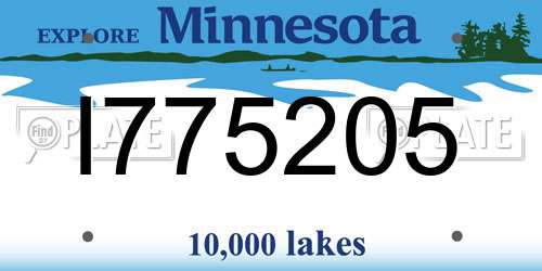 I775205 Minnesota License Plate