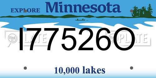 I77526O Minnesota License Plate