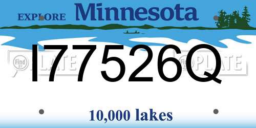 I77526Q Minnesota License Plate