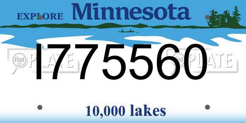 I775560 Minnesota License Plate