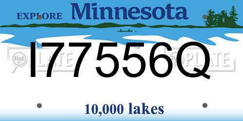I77556Q Minnesota License Plate