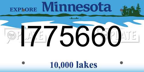 I775660 Minnesota License Plate