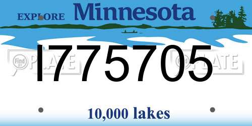 I775705 Minnesota License Plate