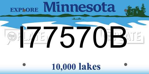 I77570B Minnesota License Plate