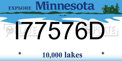 I77576D Minnesota License Plate