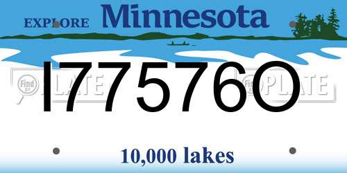I77576O Minnesota License Plate
