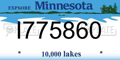 I775860 Minnesota License Plate