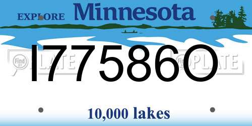 I77586O Minnesota License Plate