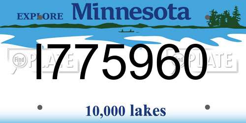I775960 Minnesota License Plate