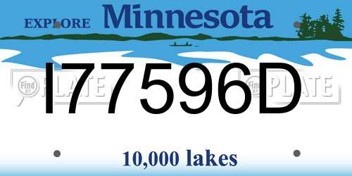I77596D Minnesota License Plate