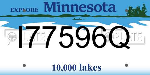 I77596Q Minnesota License Plate