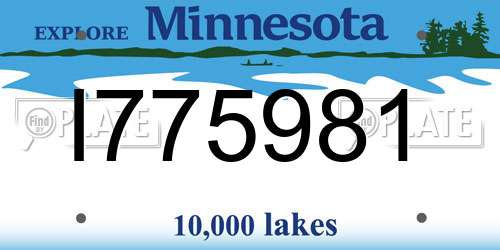 I775981 Minnesota License Plate