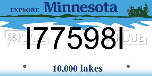 I77598I Minnesota License Plate