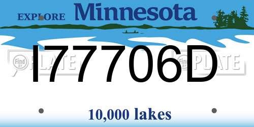 I77706D Minnesota License Plate