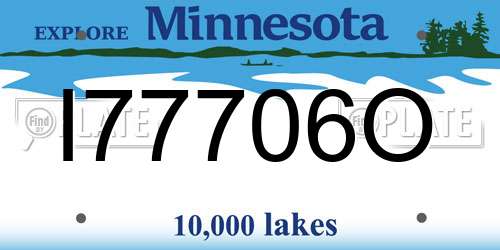 I77706O Minnesota License Plate