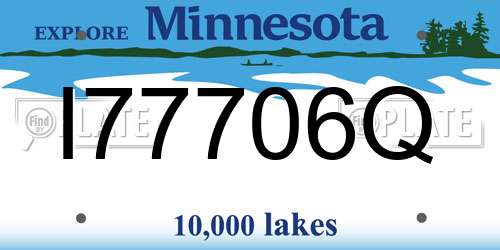 I77706Q Minnesota License Plate