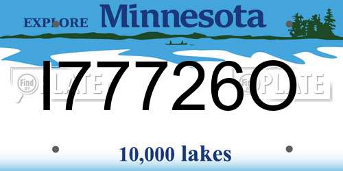 I77726O Minnesota License Plate