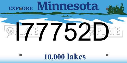 I77752D Minnesota License Plate