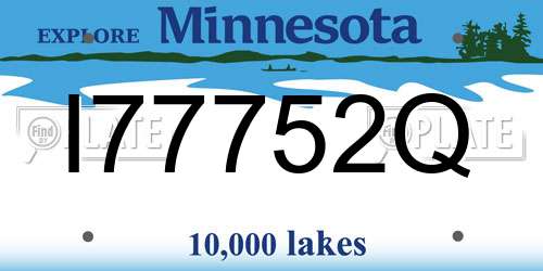 I77752Q Minnesota License Plate
