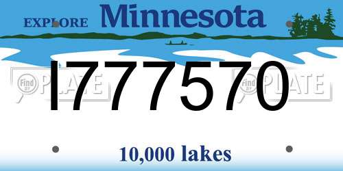 I777570 Minnesota License Plate