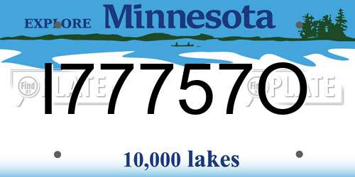 I77757O Minnesota License Plate