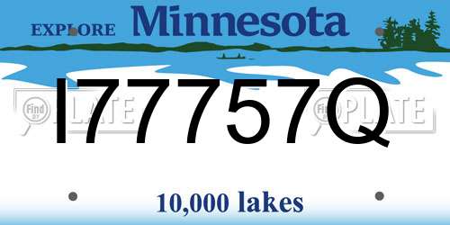 I77757Q Minnesota License Plate